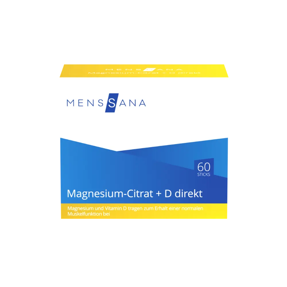 MensSana Magnesium-Citrat + D direkt (60 Sticks) | Titelbild