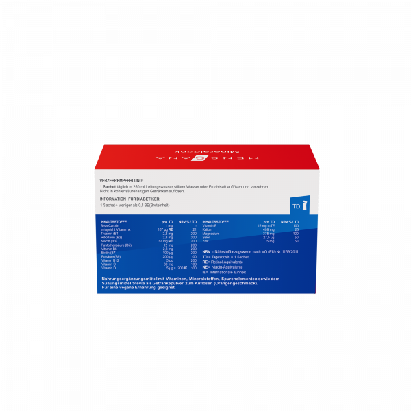 MensSana Mineraldrink (30 Sachets) | Rueckseite